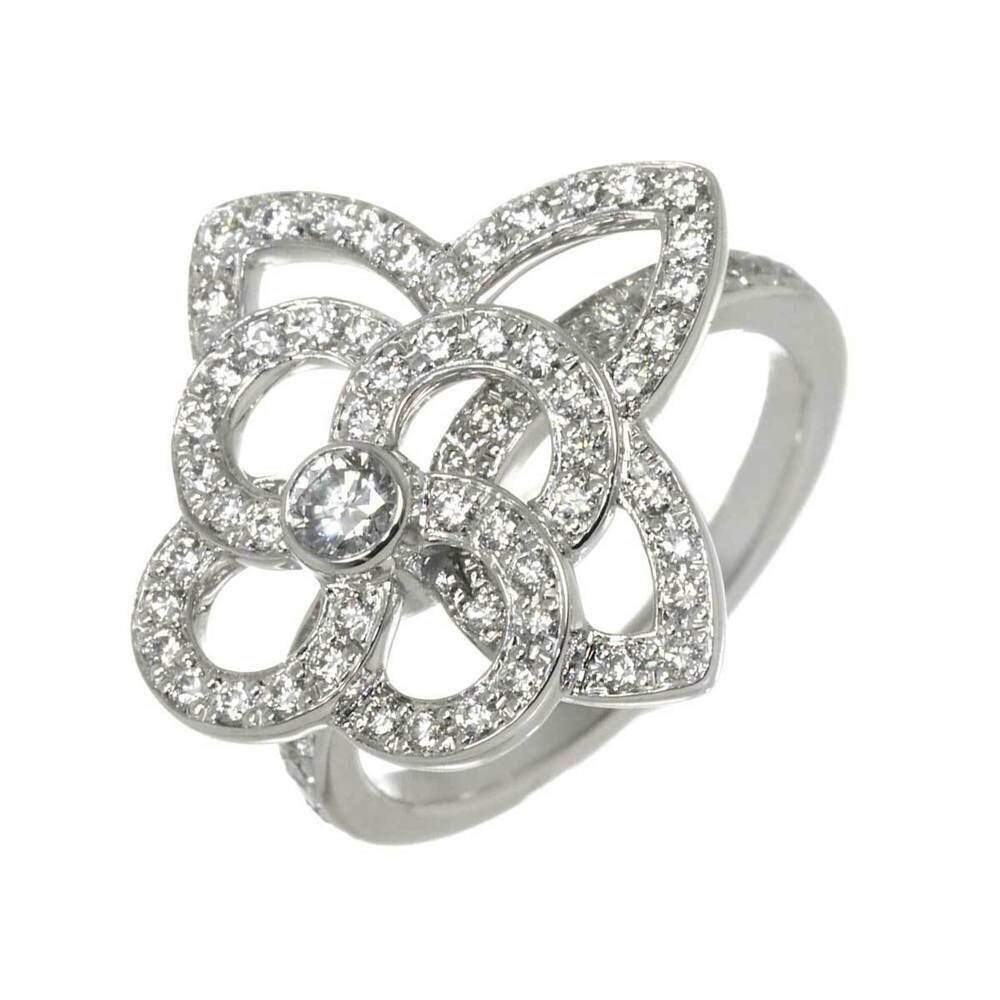 Louis Vuitton Fleur Ardente #54 Diamond Ring 18K WG 750 Flower